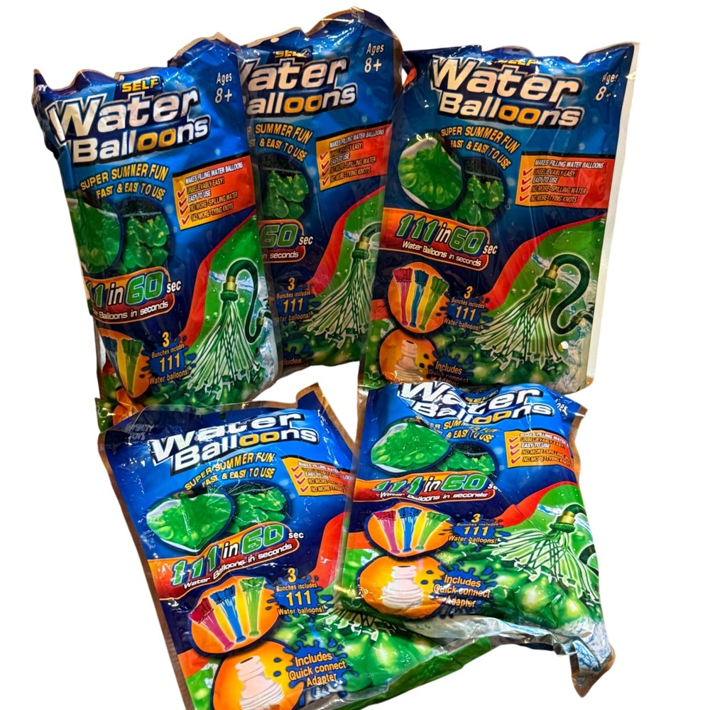 Self Water Balloons 5-Pack 111 Balloons in 60 Seconds‎ Summer Fun Easy to Use